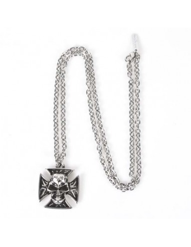 M.NRNECKLACE-S6 NEW ROCK SKULL CROSS NECKLACE 53713-N-CAD