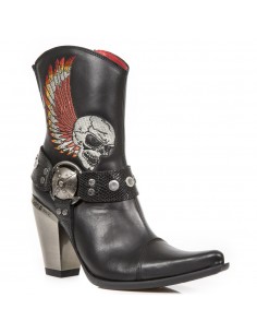 M.BULL006-S1 ITALI NEGRO PITONE NEGRO BORDADOS CALAVERA GRIS 2