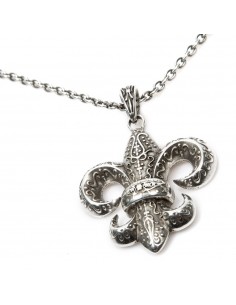 M-AD2430-S1 LIS FLOWER NECKLACE WITH CHAIN 2