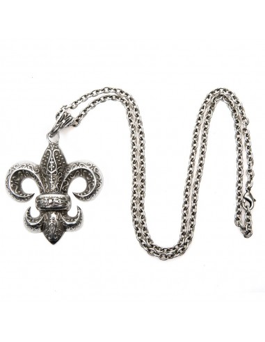 M-AD2430-S1 LIS FLOWER NECKLACE WITH CHAIN