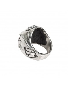 M.RING1-C1 NEW ROCK SKULLS REAL SILVER RING 2