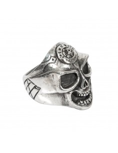 M.RING1-C1 NEW ROCK SKULLS REAL SILVER RING