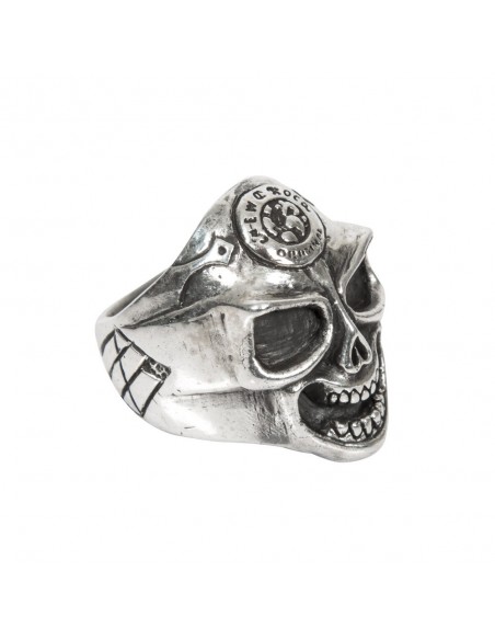 M.RING1-C1 NEW ROCK SKULLS REAL SILVER RING