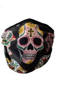Urban Face Mask Black Skulls 2