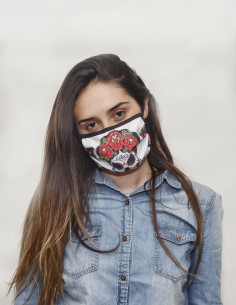 Urban Face Mask White Skulls